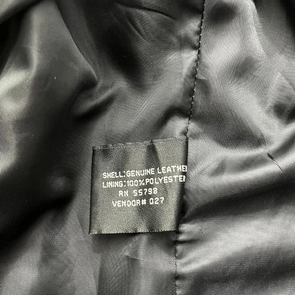 La Nouvelle Renaissance Black Genuine Leather Jacket Size L Y2K 90s Minimalist - Picture 6 of 9